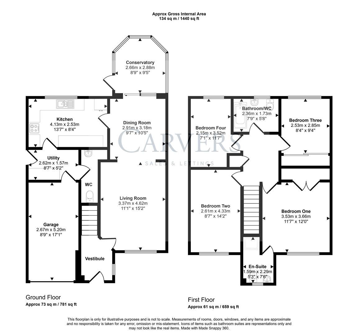 Floorplan for Cragside Close, Spennymoor
