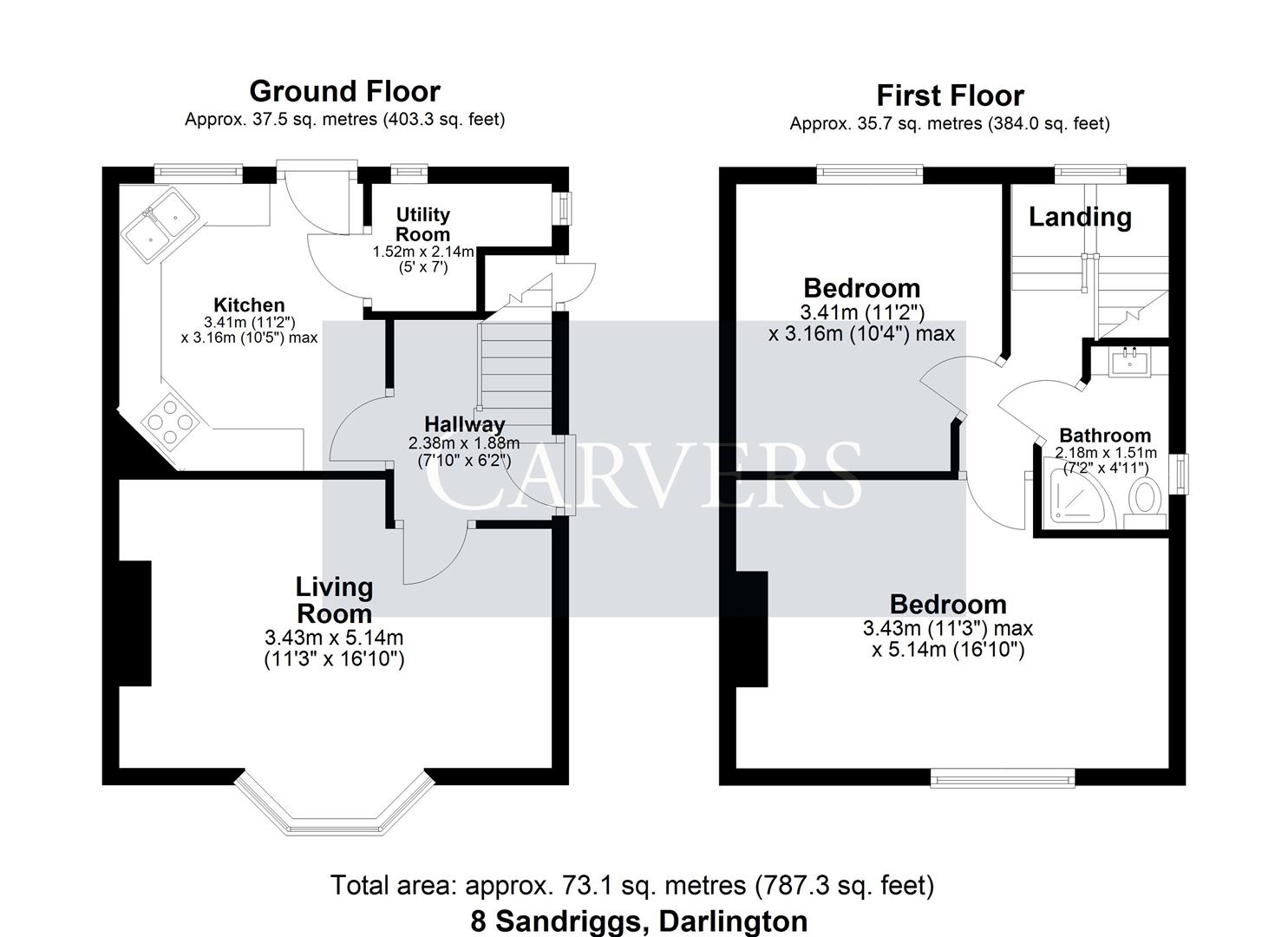 Floorplan for Sandriggs, Darlington