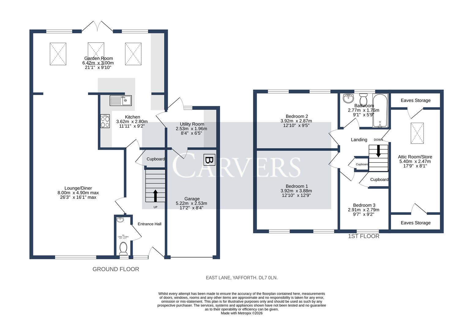 Floorplan for East Lane, Yafforth, Northallerton