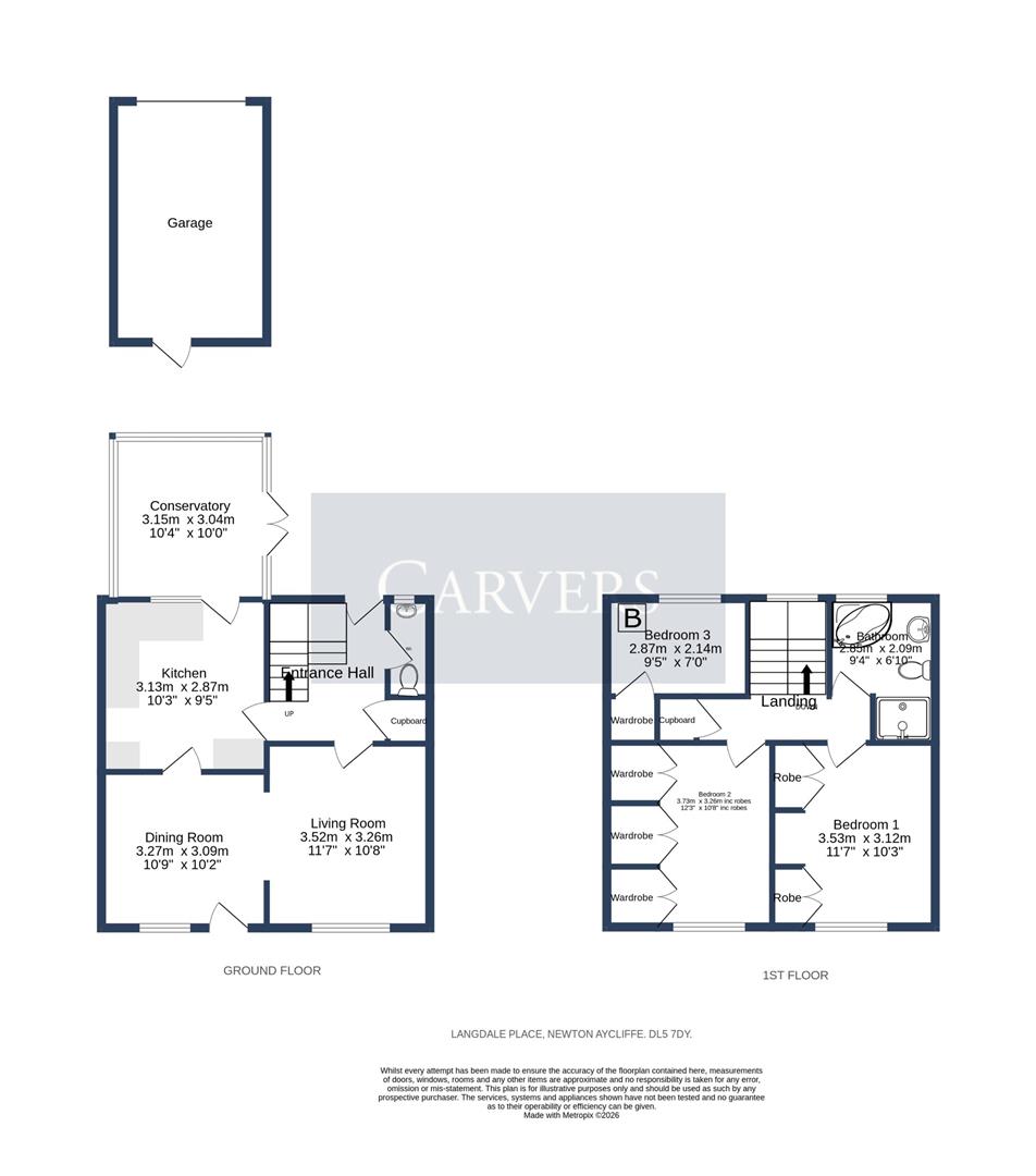 Floorplan for Langdale Place, Newton Aycliffe