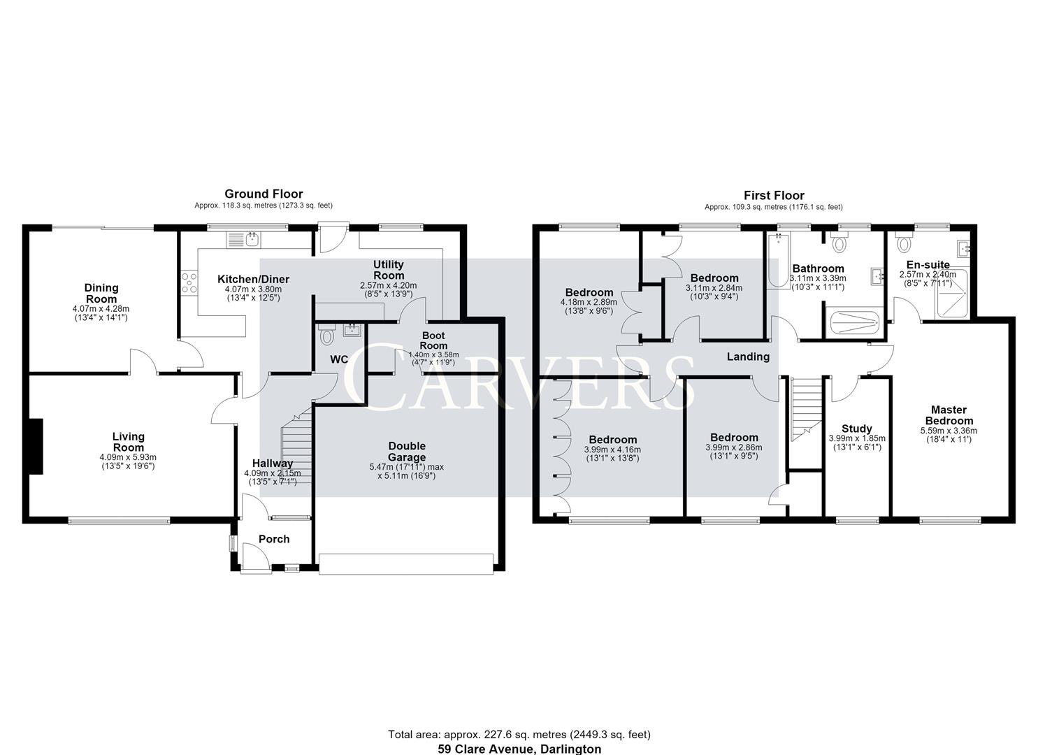 Floorplan for Clare Avenue, Darlington