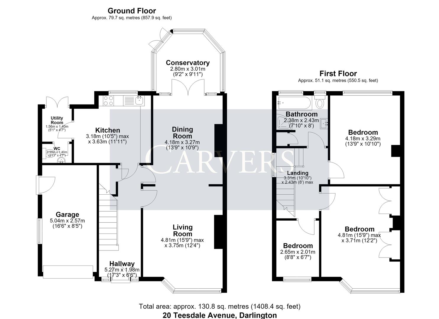 Floorplan for Teesdale Avenue, Darlington