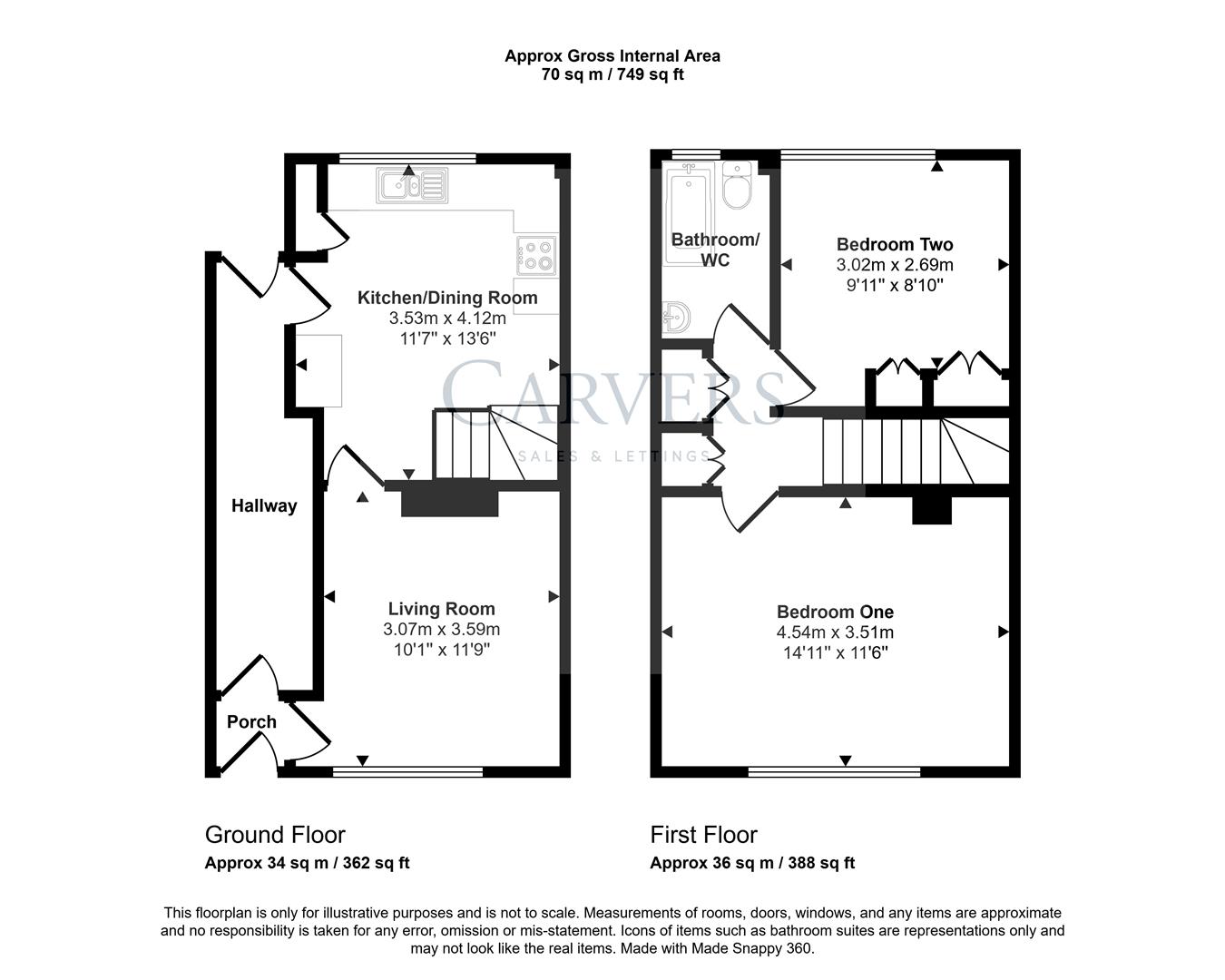 Floorplan for Stephenson Way, Newton Aycliffe