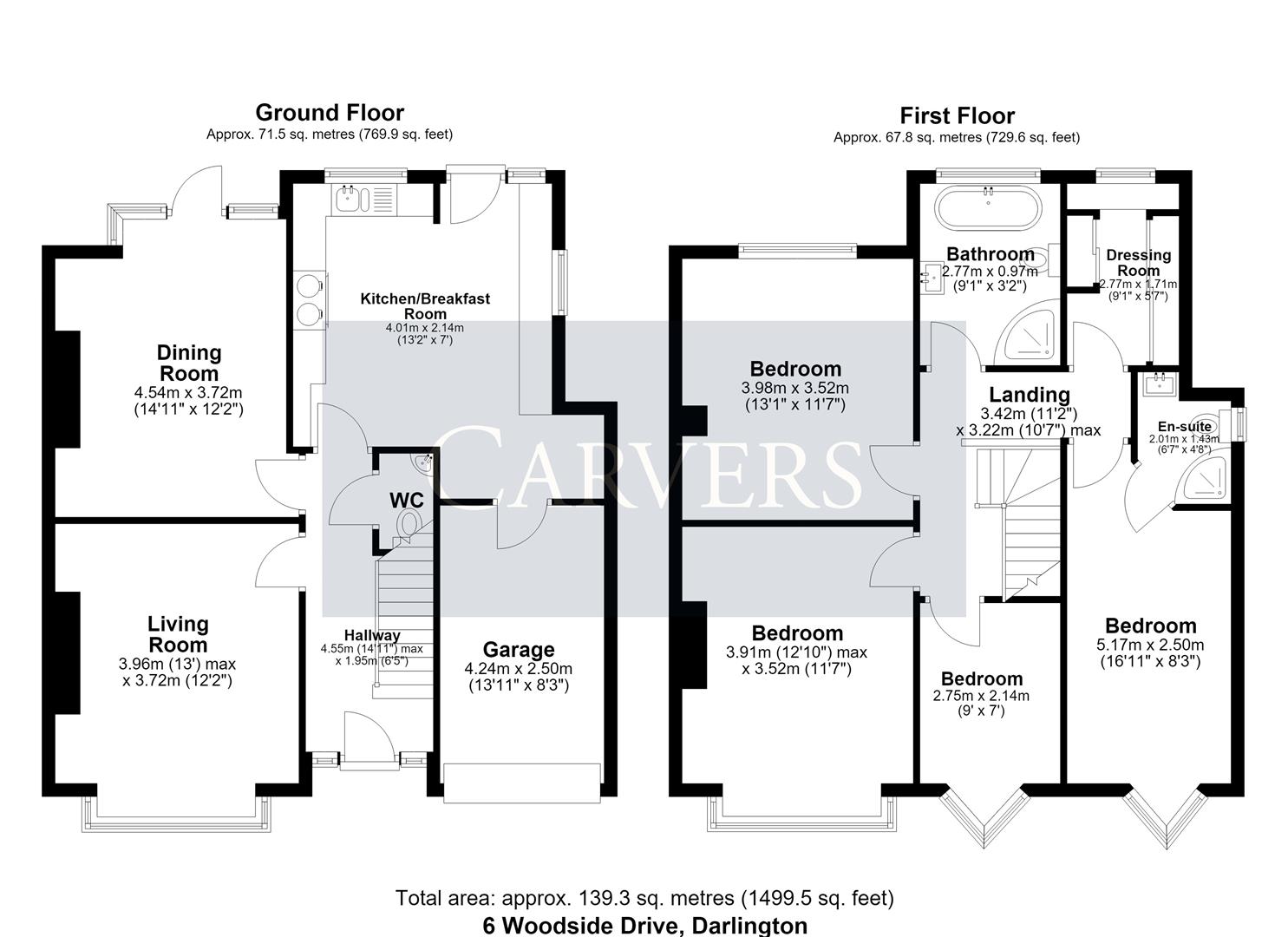 Floorplan for Woodside Drive, Darlington