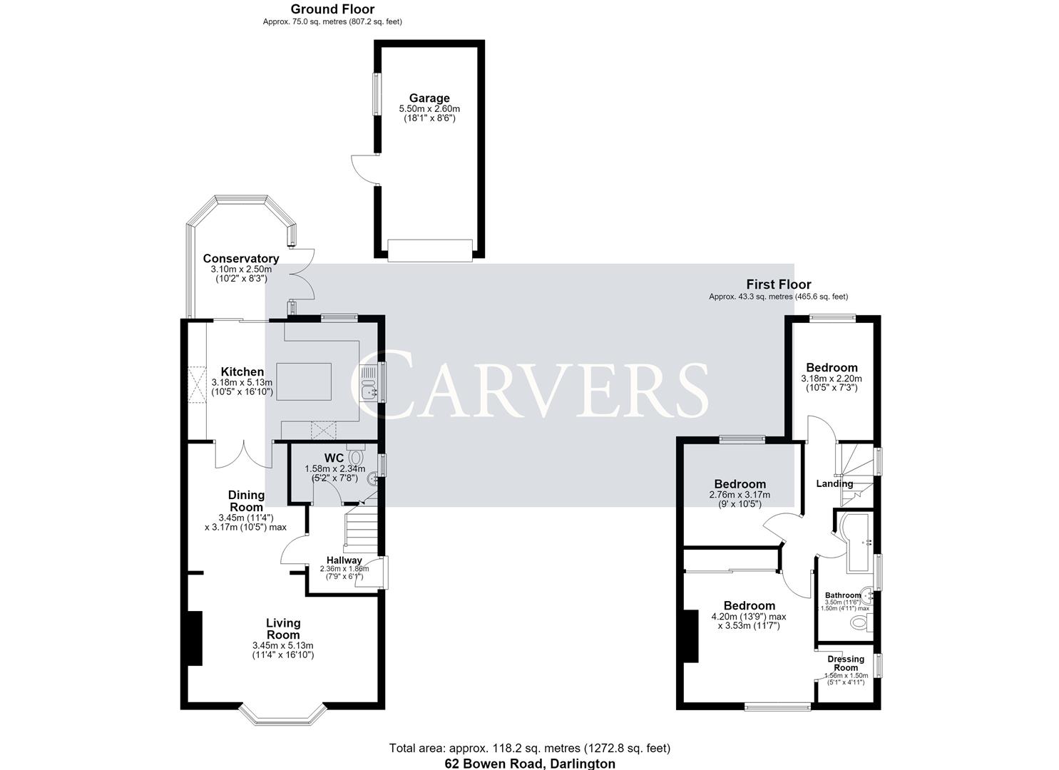 Floorplan for Bowen Road, Darlington