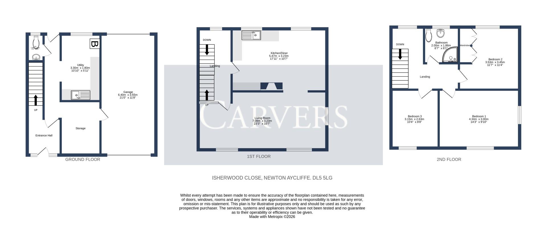Floorplan for Isherwood Close, Newton Aycliffe