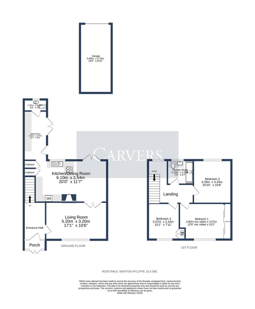Floorplan for Ross Walk, Newton Aycliffe