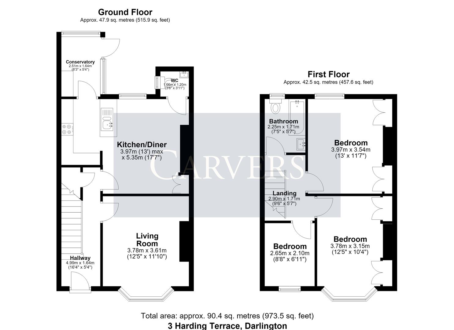 Floorplan for Harding Terrace, Darlington
