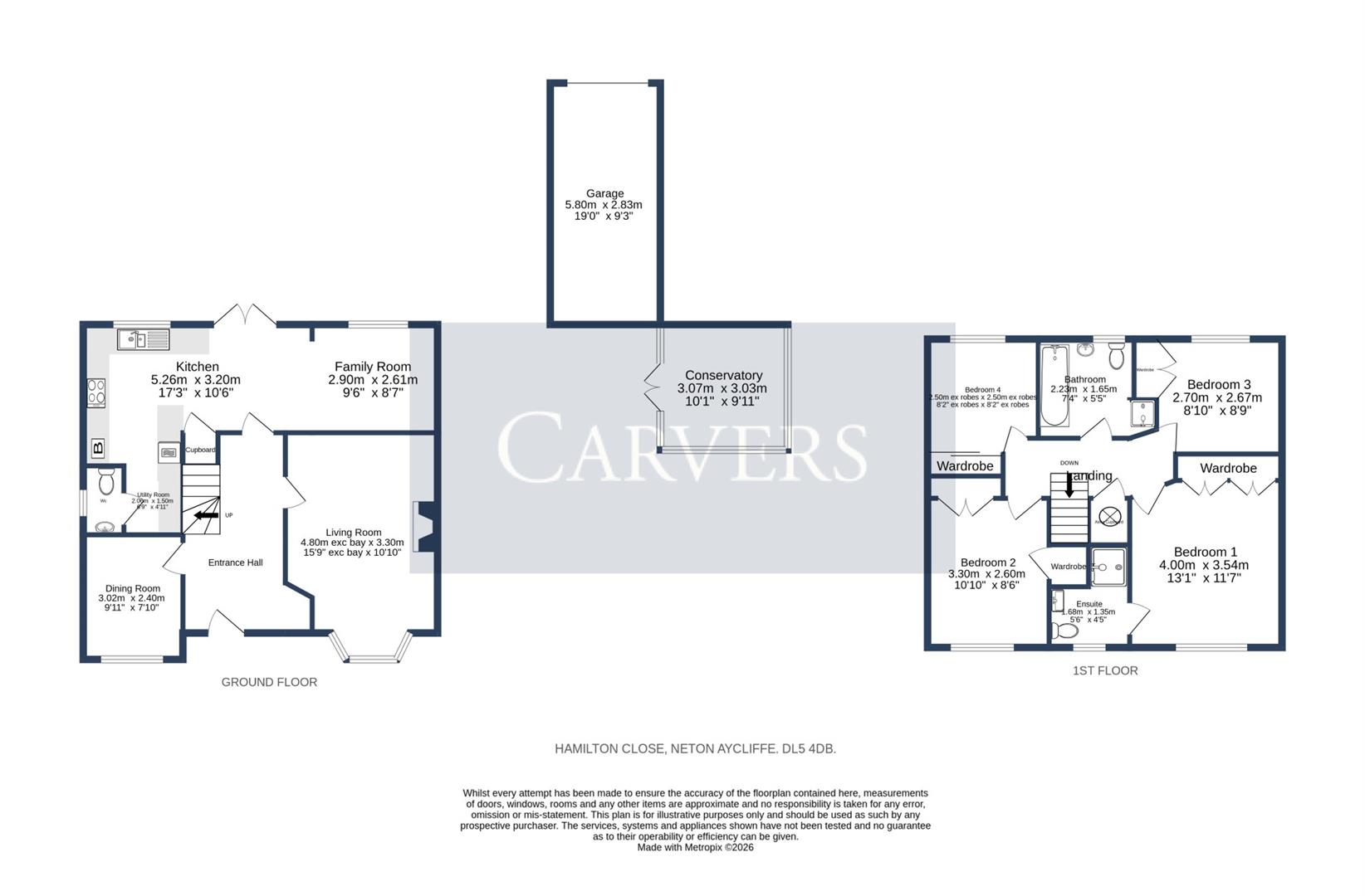 Floorplan for Hamilton Close, Newton Aycliffe