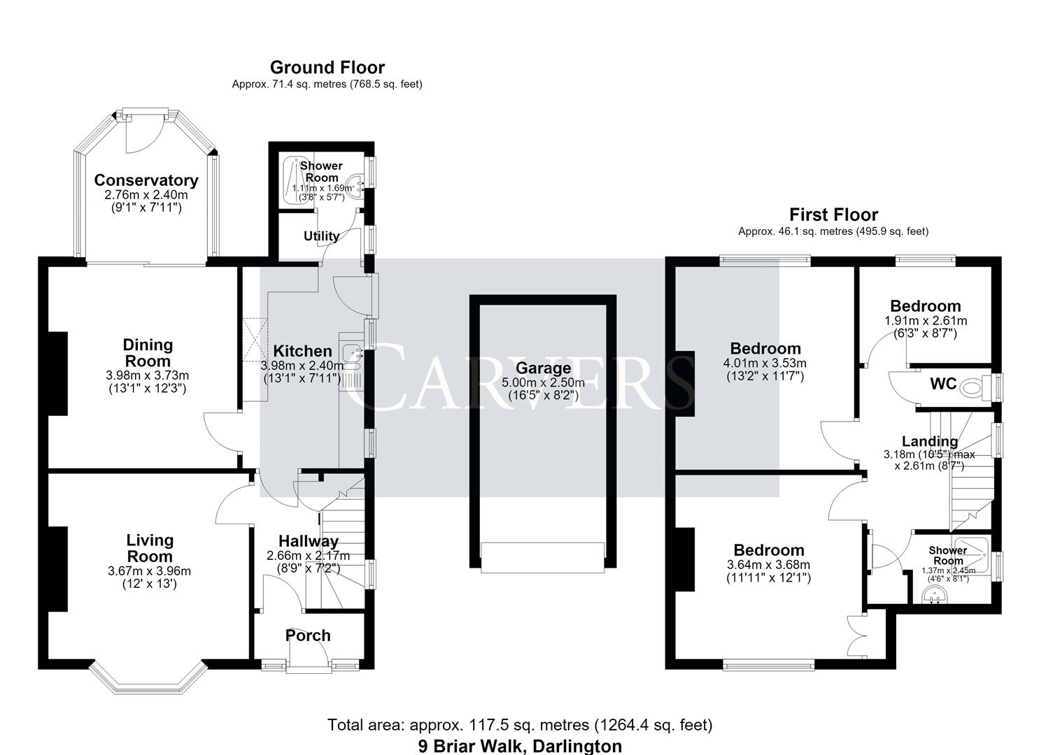 Floorplan for Briar Walk, Darlington