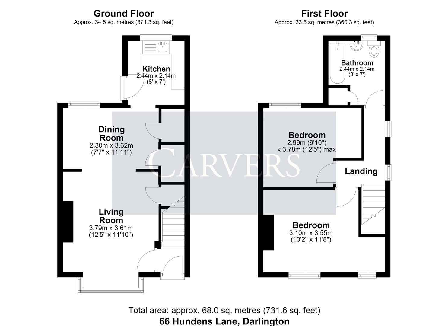 Floorplan for Hundens Lane, Darlington