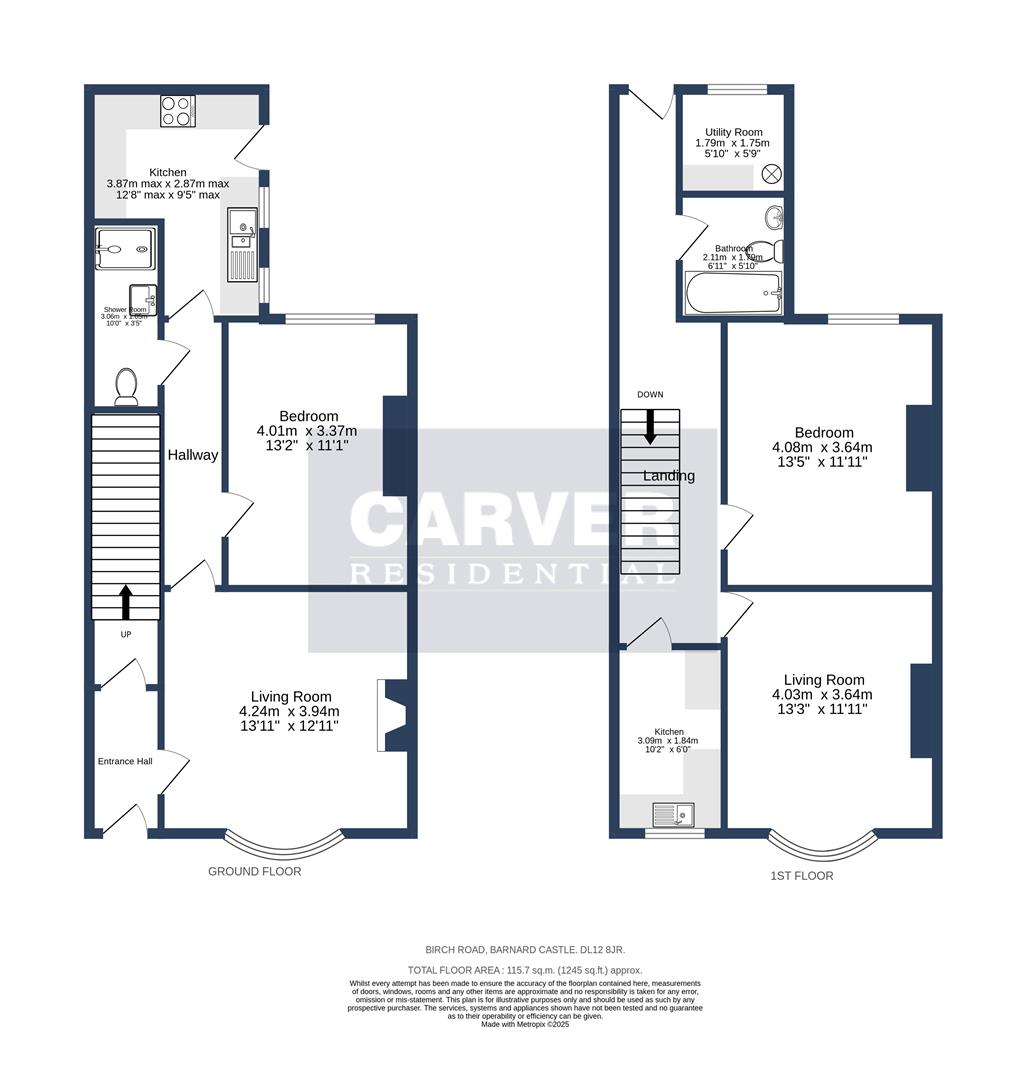 Floorplan for Birch Road, Barnard Castle