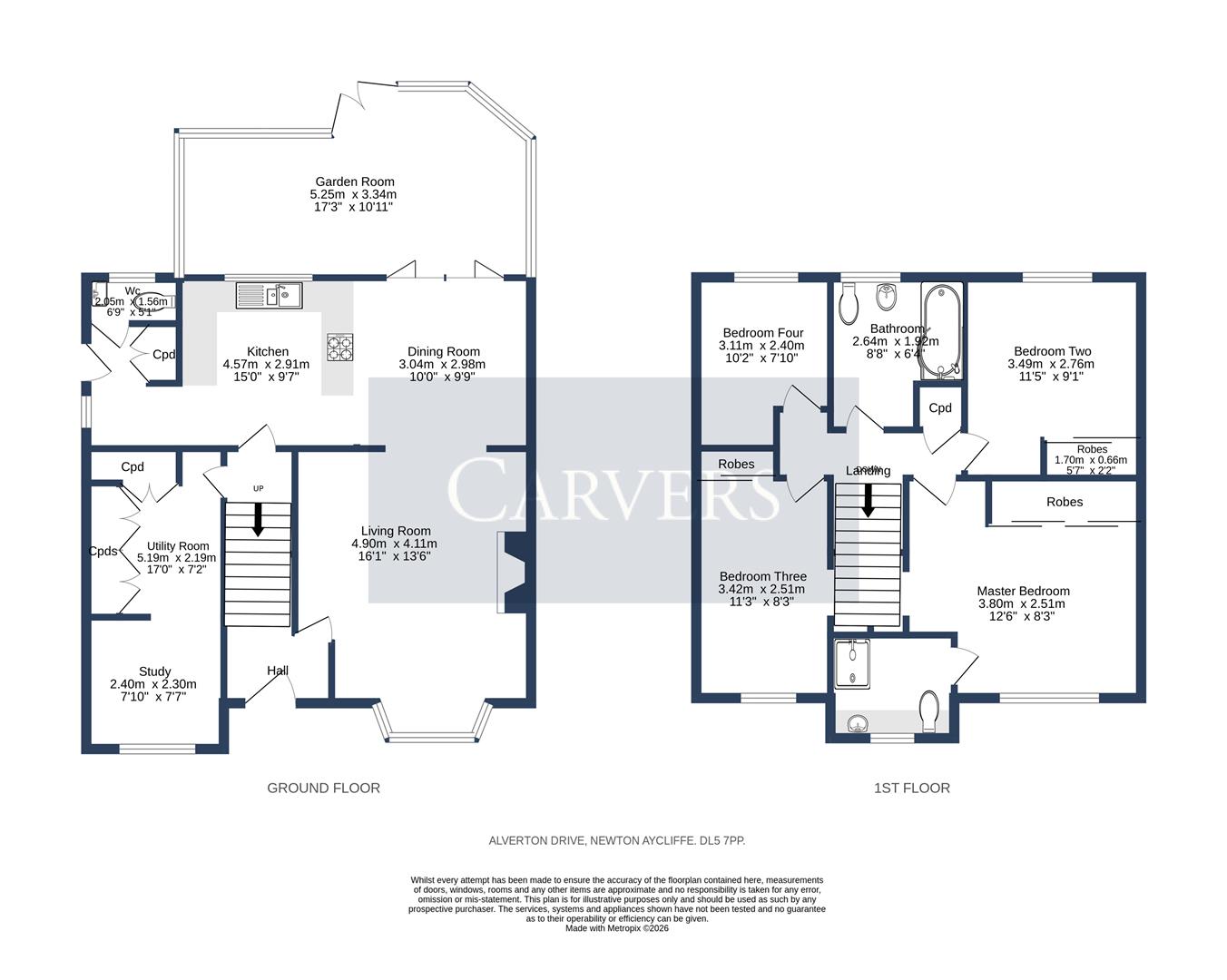 Floorplan for Alverton Drive, Newton Aycliffe