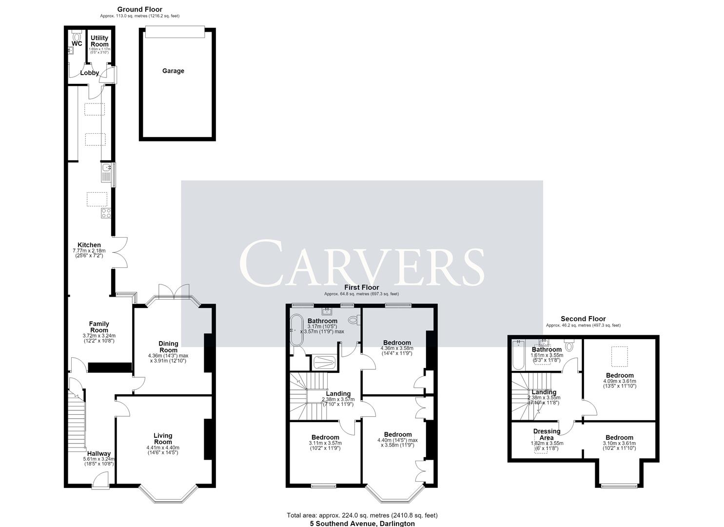 Floorplan for Southend Avenue, Darlington