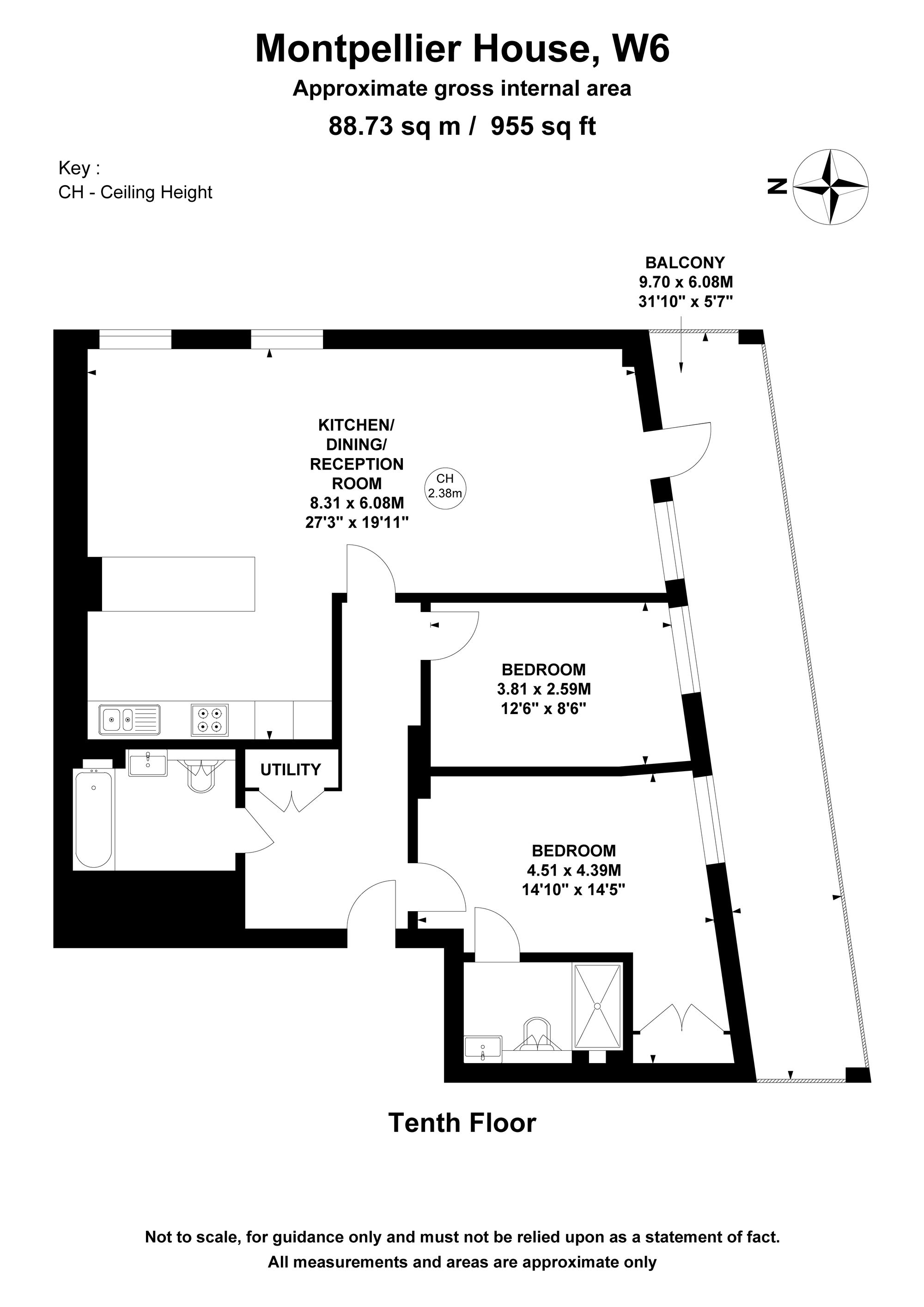 Floorplan for Glenthorne Road, Montpellier House, W6