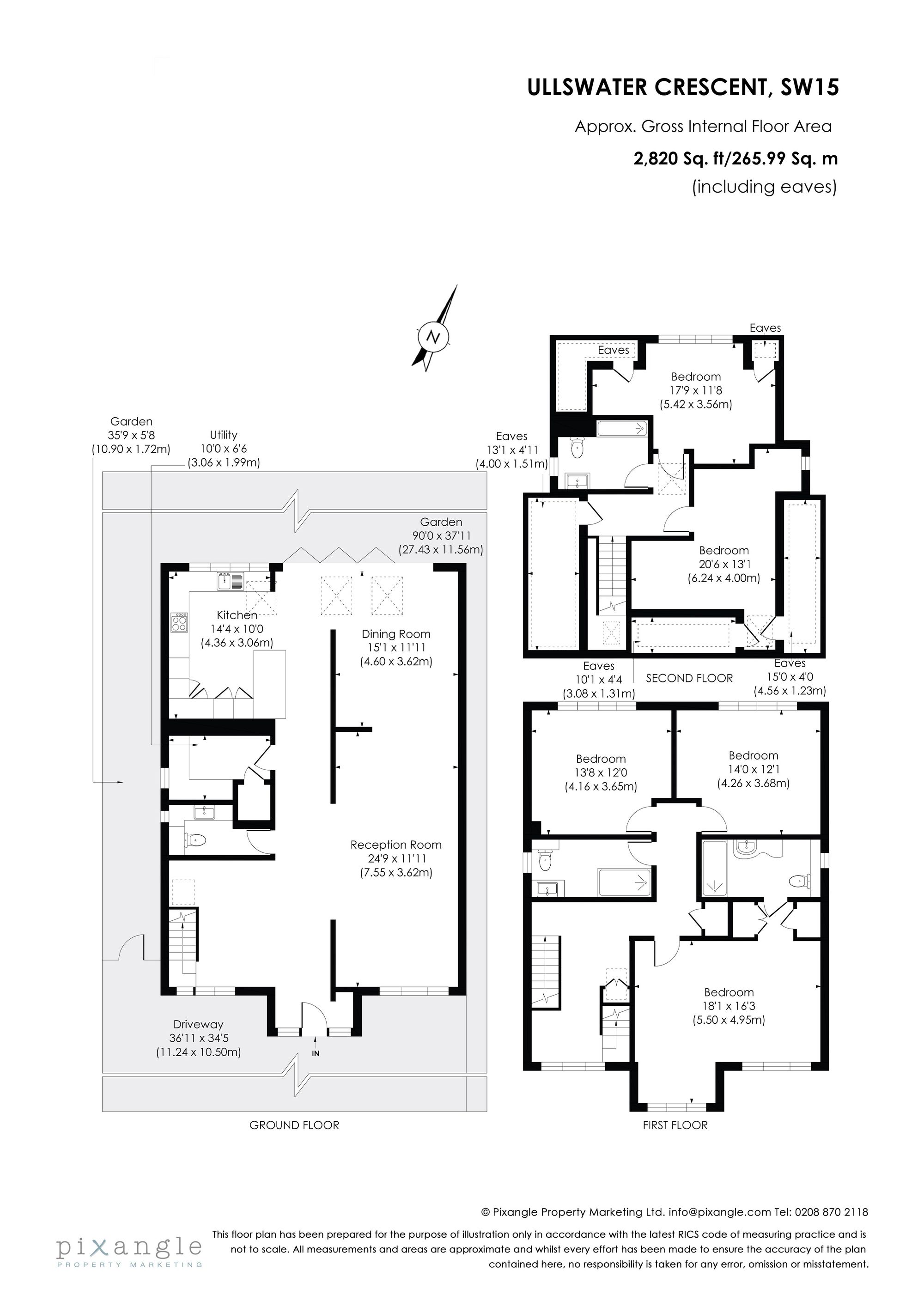 Floorplan for Ullswater Crescent, London, SW15