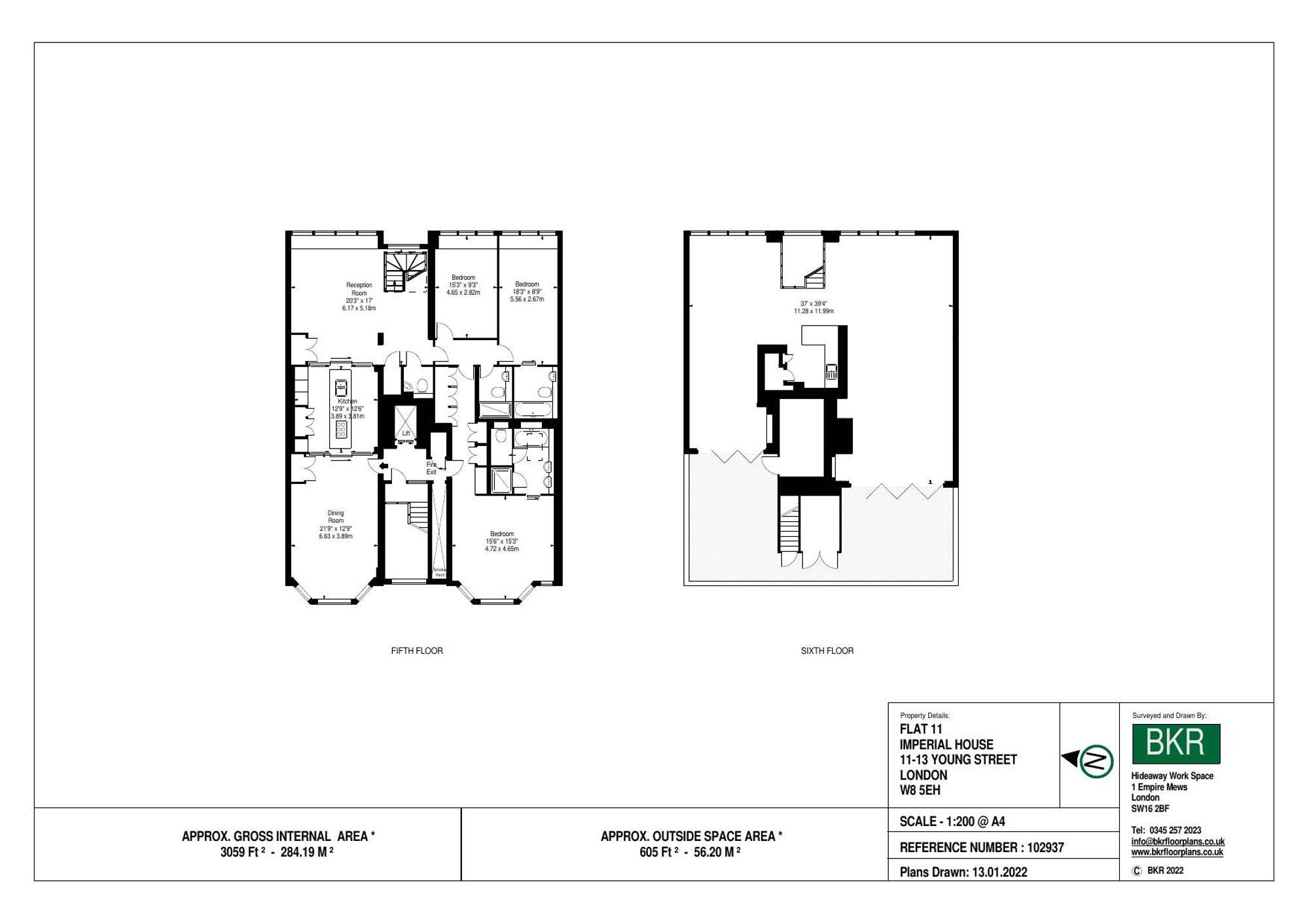 Floorplan for Young Street, London, W8