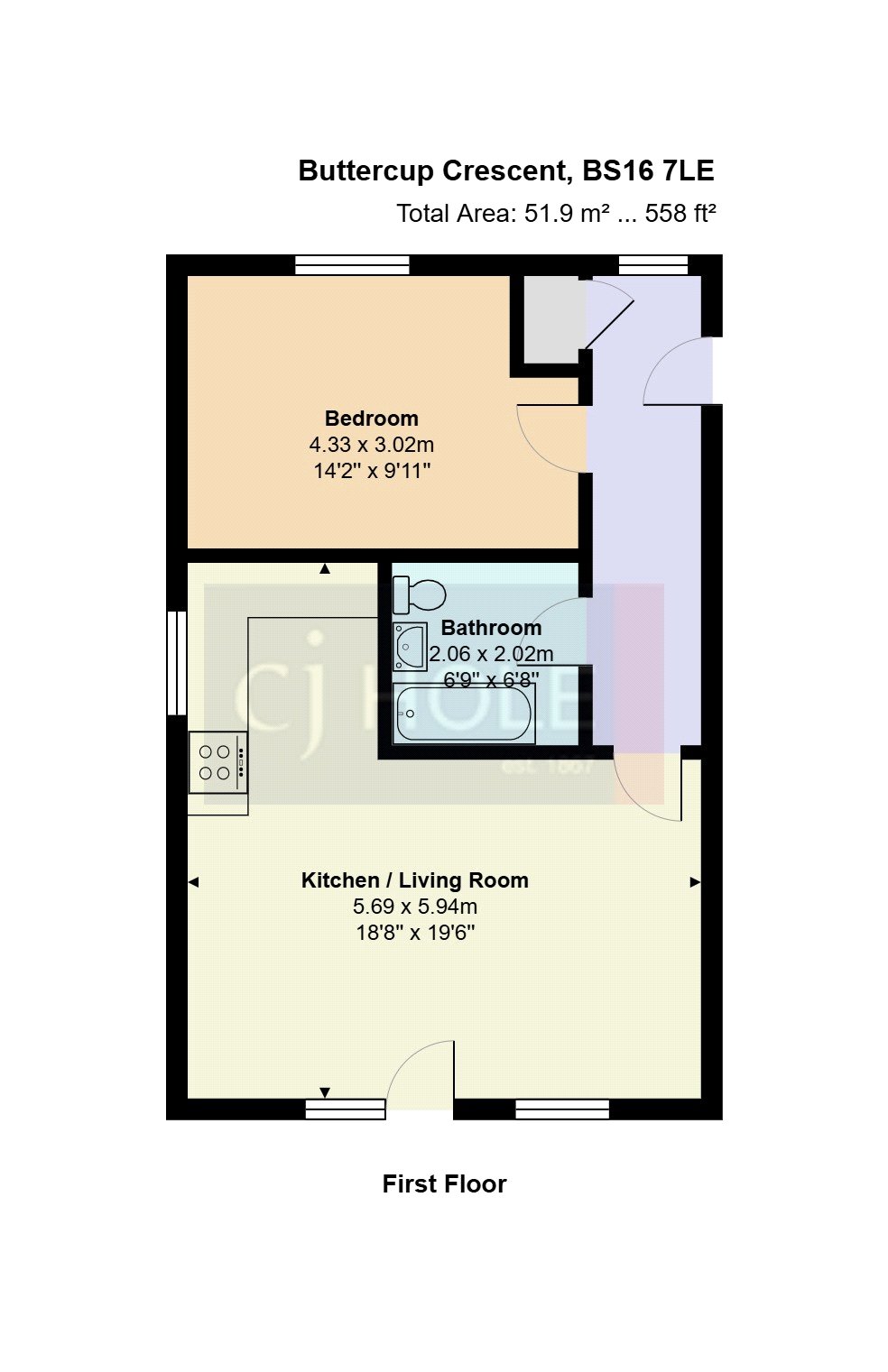 1 bedroom Flat for sale in Lyde Green, Bristol
