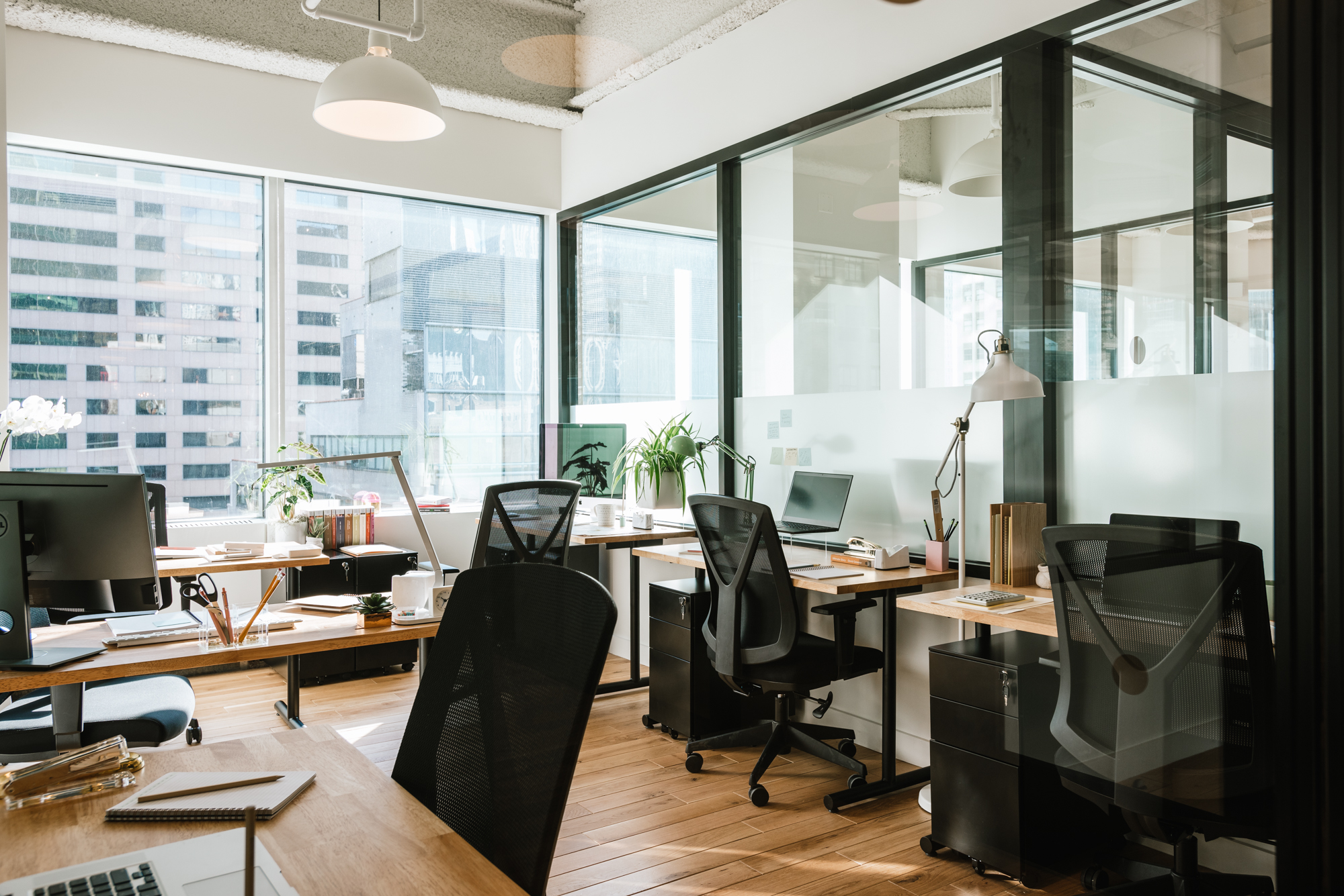 Modern and sleek workspace at Churchill Place, Canary Wharf