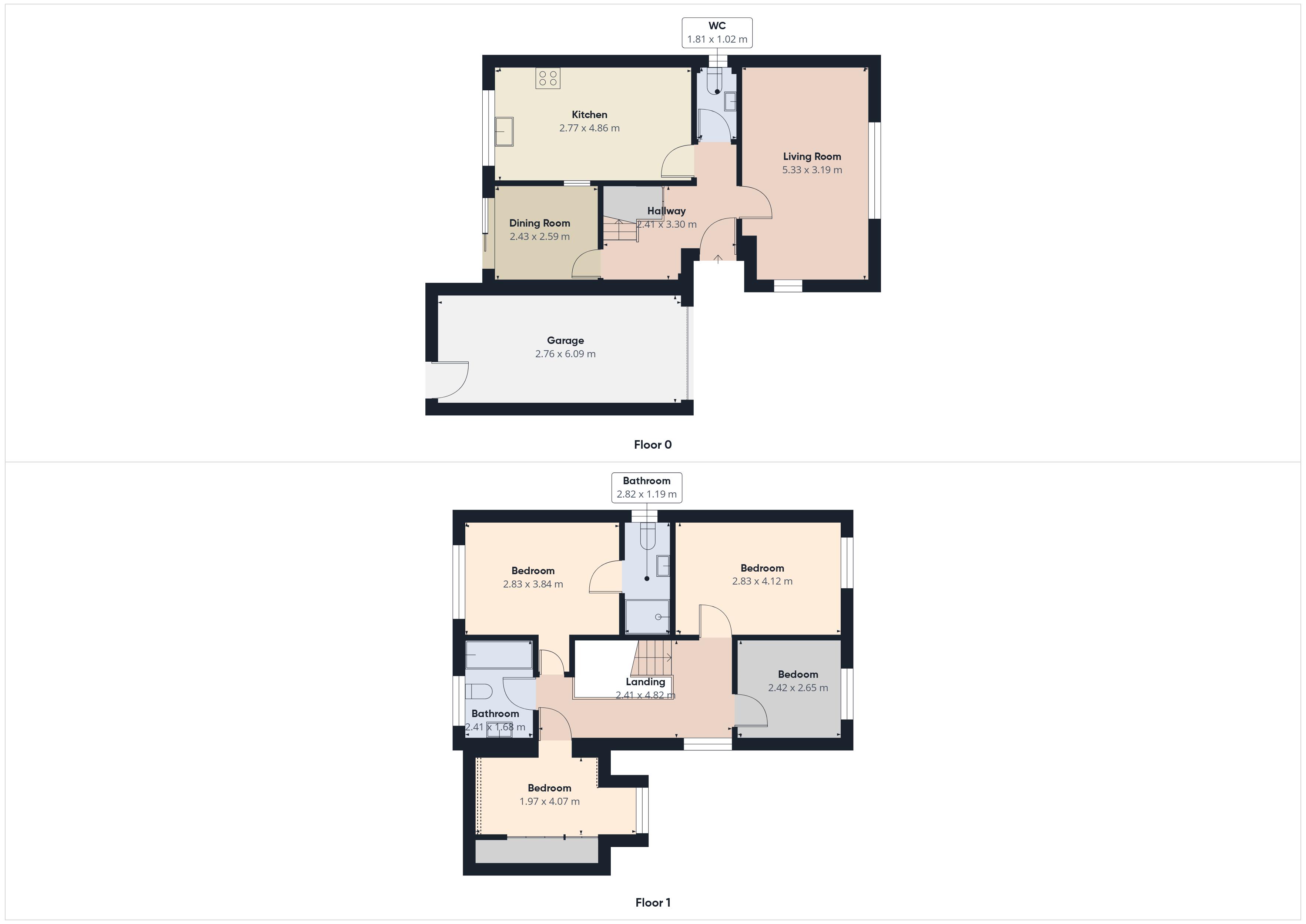 Floorplan for Millbrook Close, Shaw