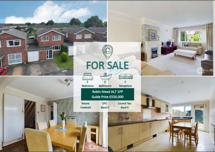 3 bedroom House for Sale Robin Mead, Welwyn Garden City, Hertfordshire
