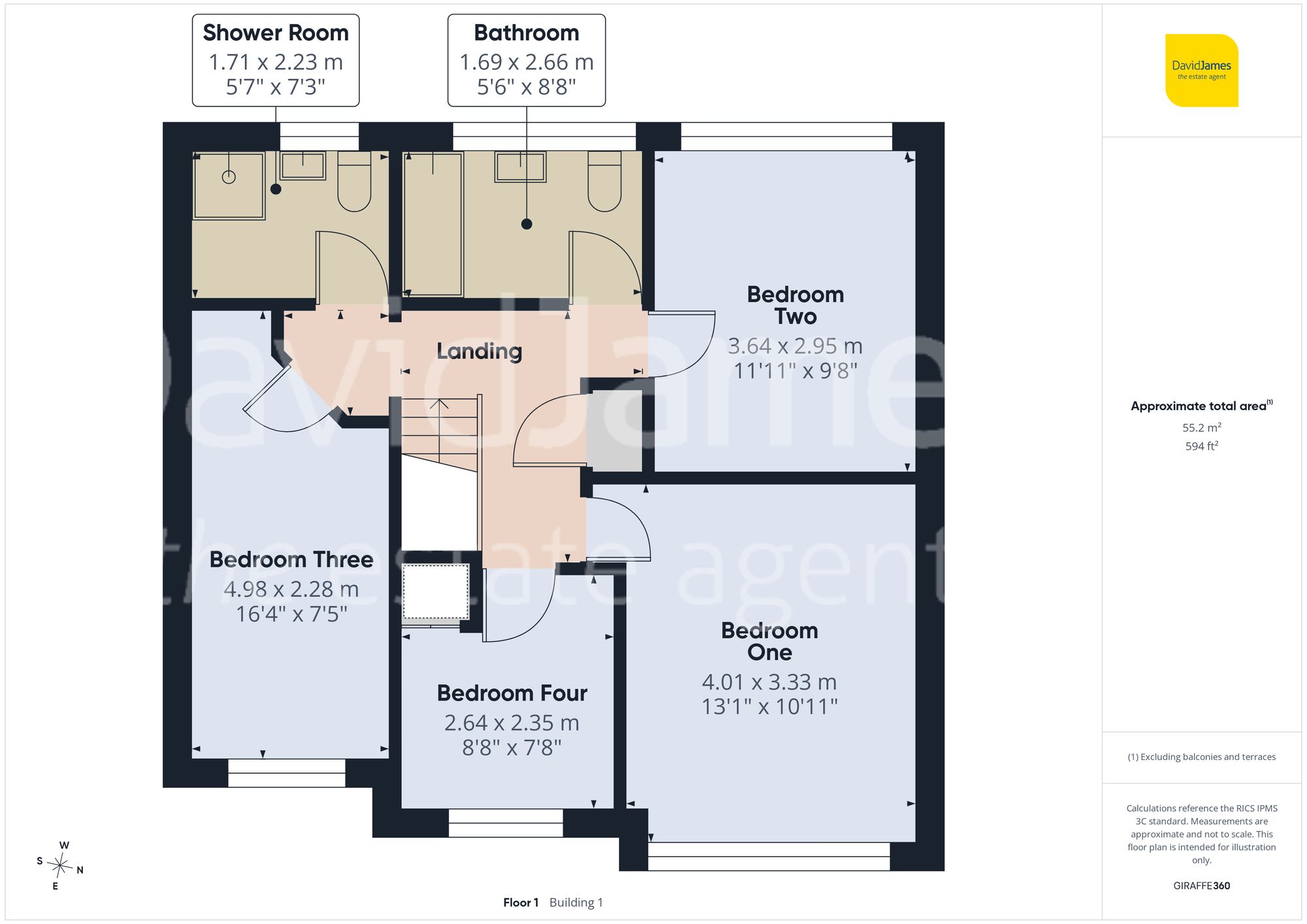 Floorplan for Cardington Close, Rise Park, Nottingham