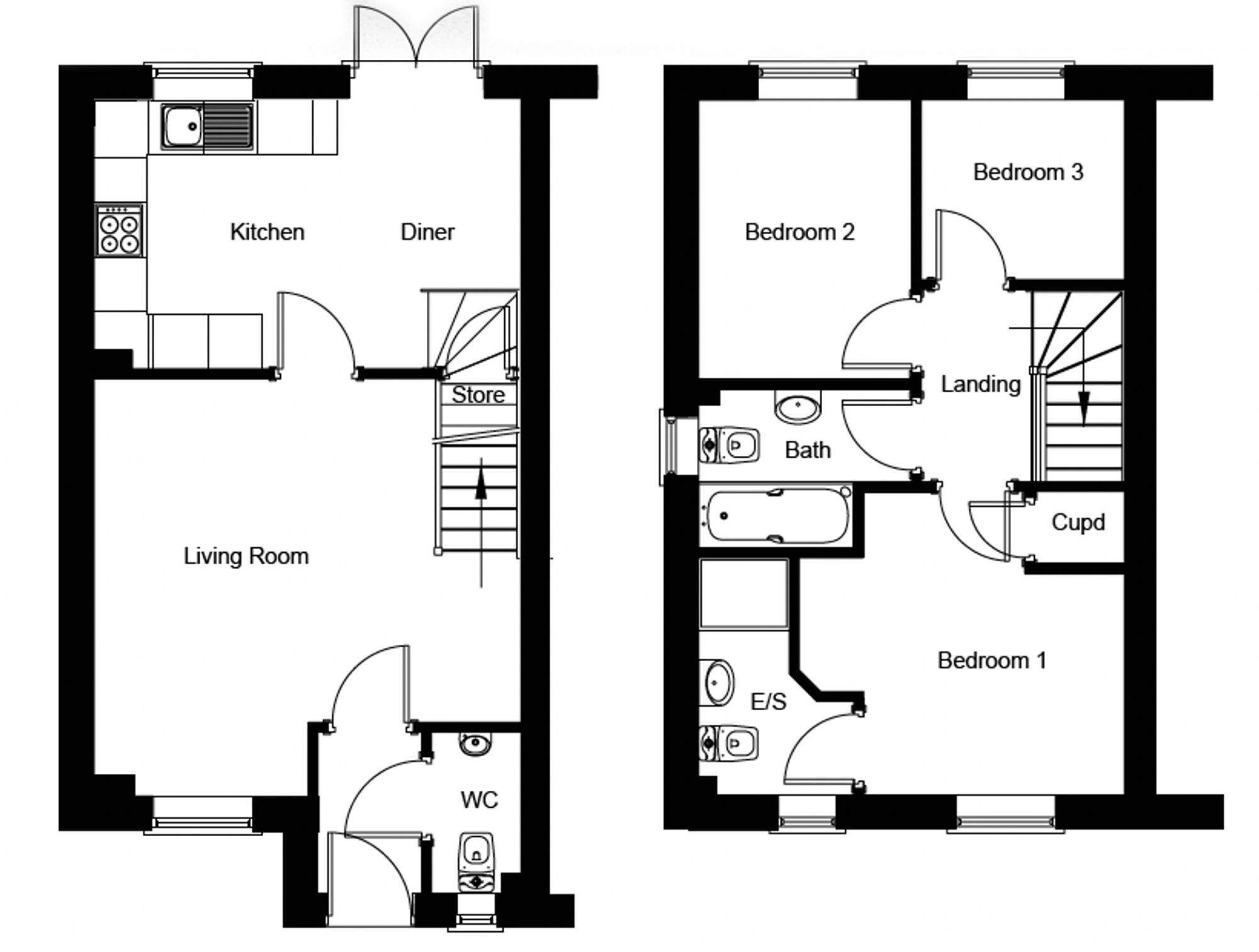 Floorplan for The Linnet, High Hazles, Huthwaite, Nottinghamshire