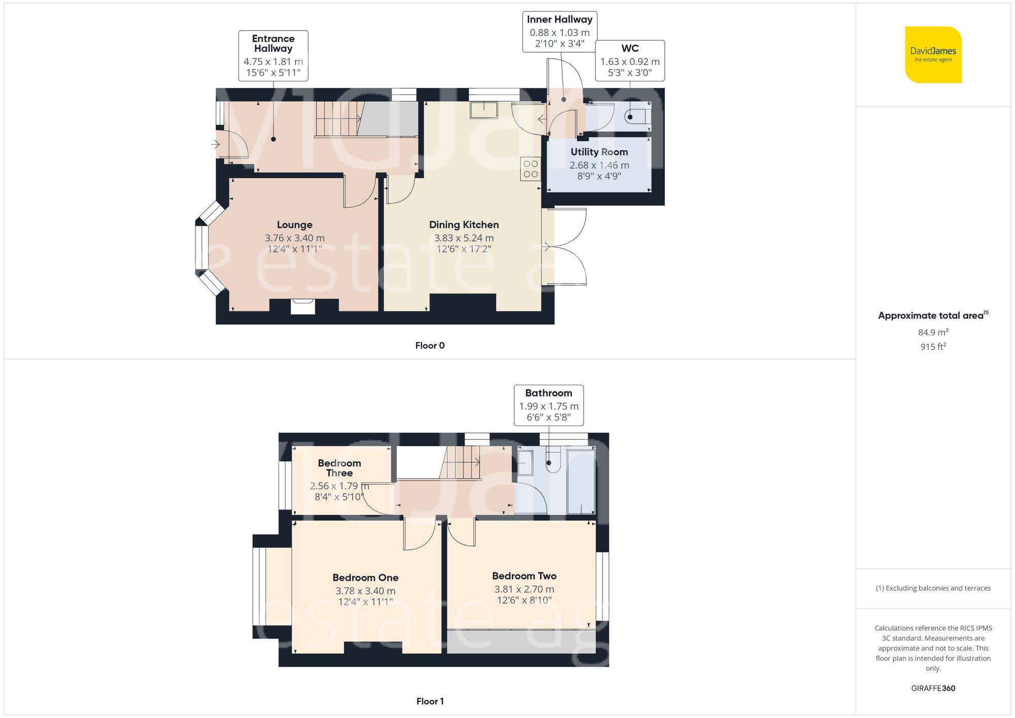 Floorplan for Dale View Road, Carlton, Nottingham