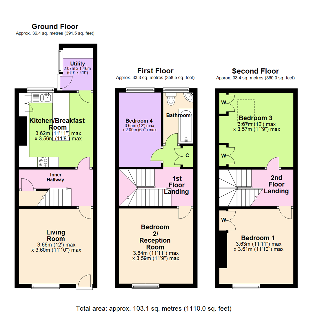 Floorplan for Sherbrooke Road, Carrington, Nottingham