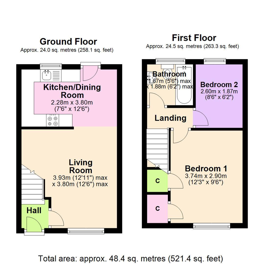 Floorplan for Landmere Gardens, Mapperley, Nottingham