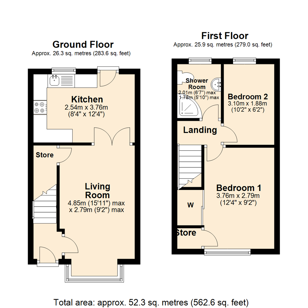 Floorplan for Tudor Close, Colwick, Nottingham