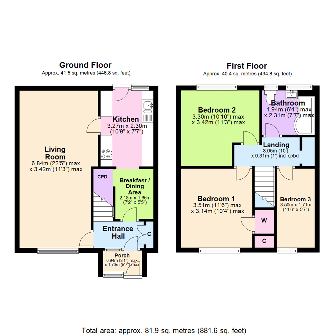 Floorplan for Rivergreen, Clifton, Nottingham