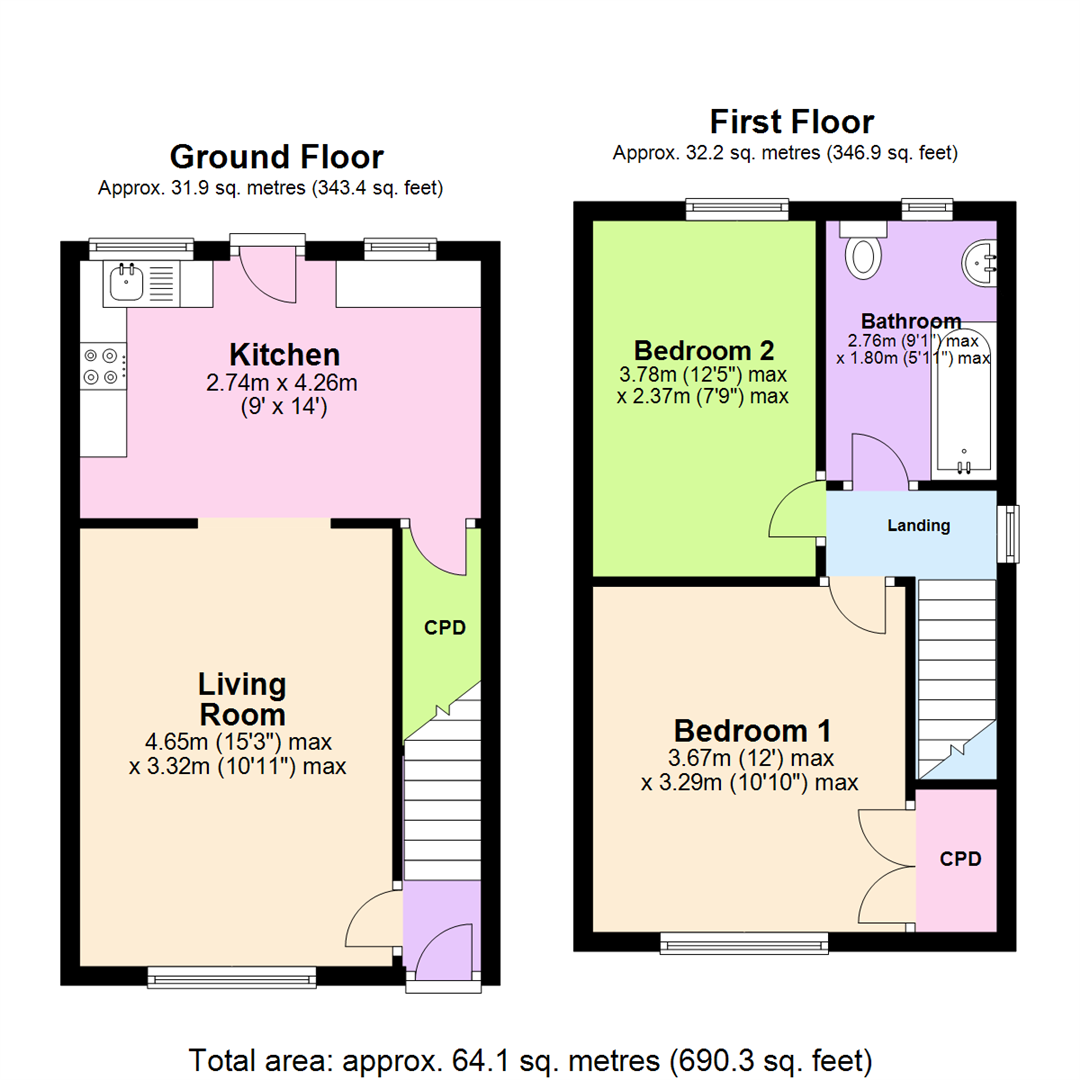 Floorplan for Coppice Road, Arnold, Nottingham