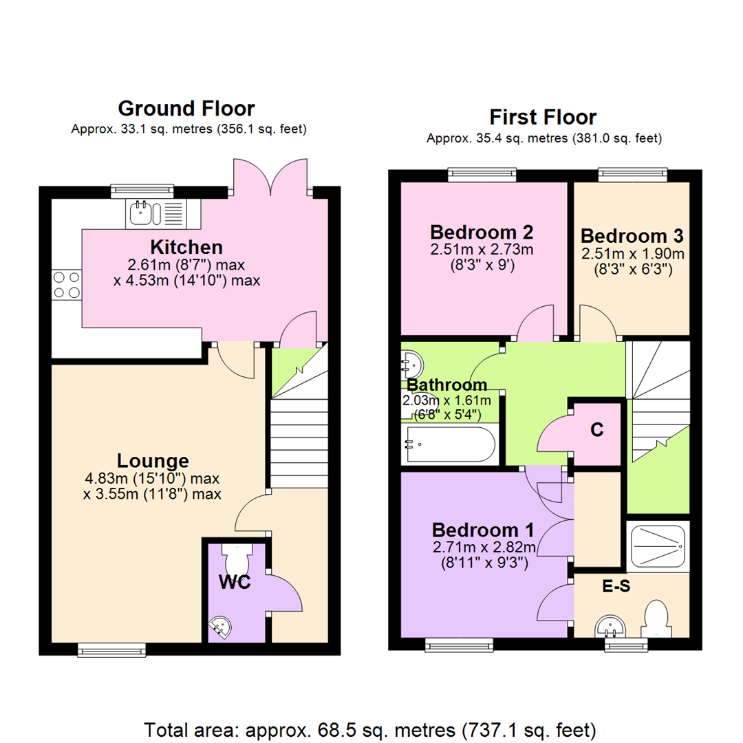 Floorplan for Swindell Close, Mapperley, Nottingham