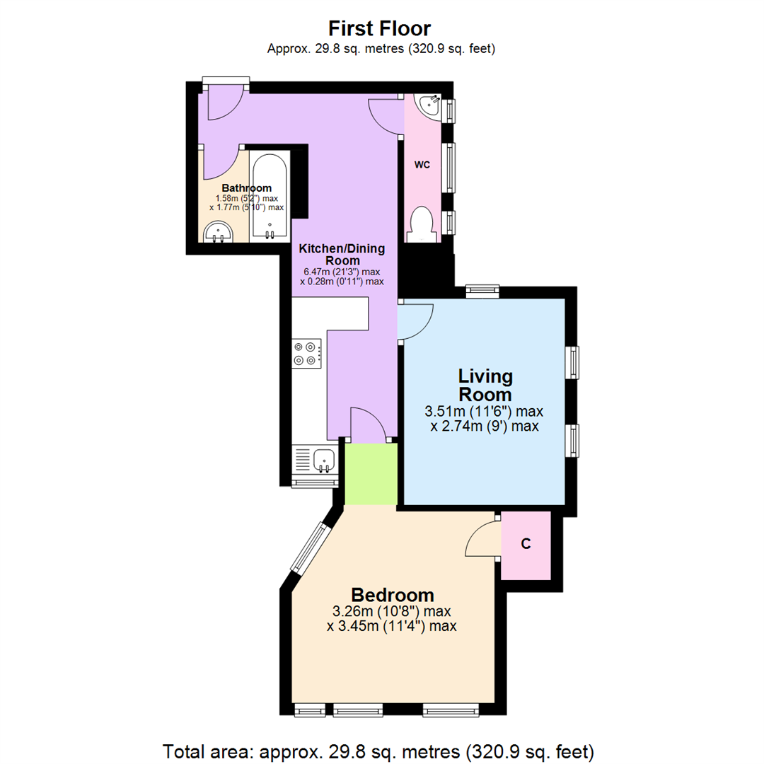 Floorplan for The Hanover, Hine Hall, Mapperley, Nottingham
