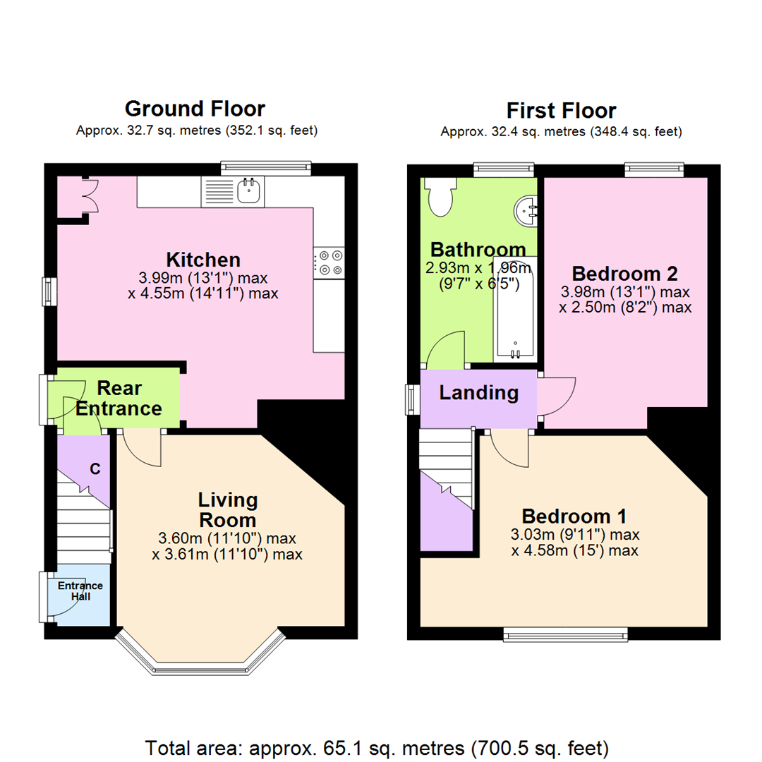 Floorplan for Prior Road, Daybrook, Nottingham