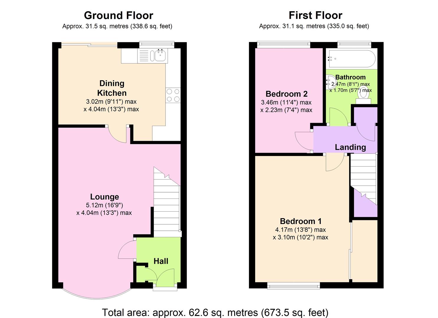 Floorplan for Downham Close, Woodthorpe View, Nottingham