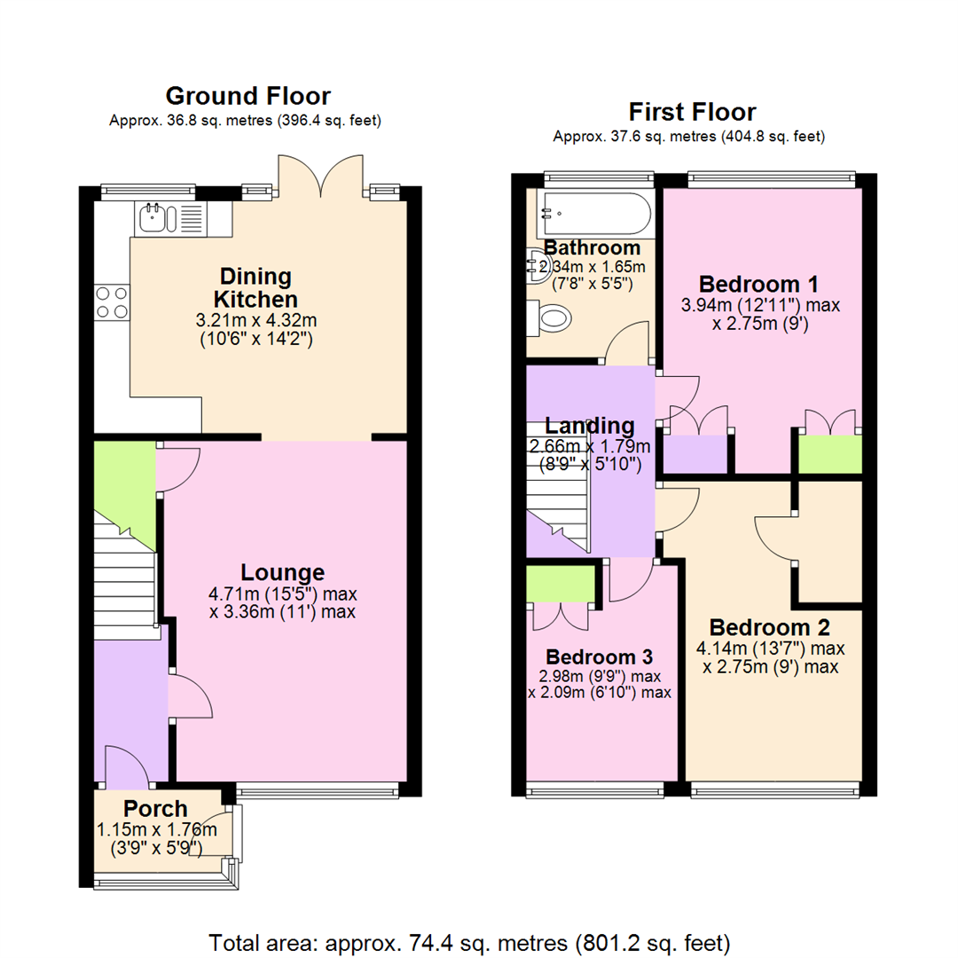 Floorplan for Brackendale Avenue, Arnold, Nottingham