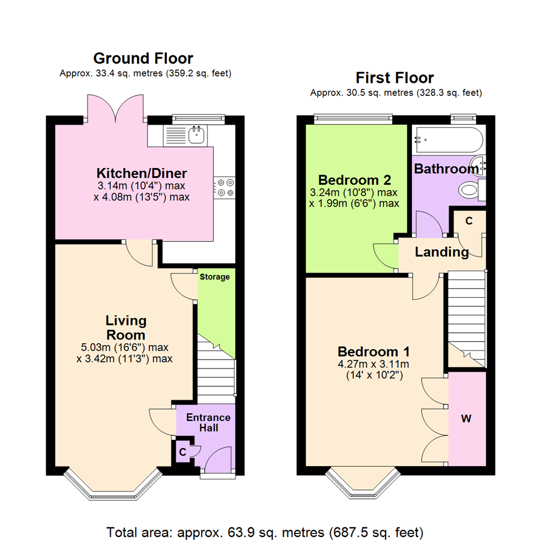 Floorplan for Armadale Close, Arnold, Nottingham