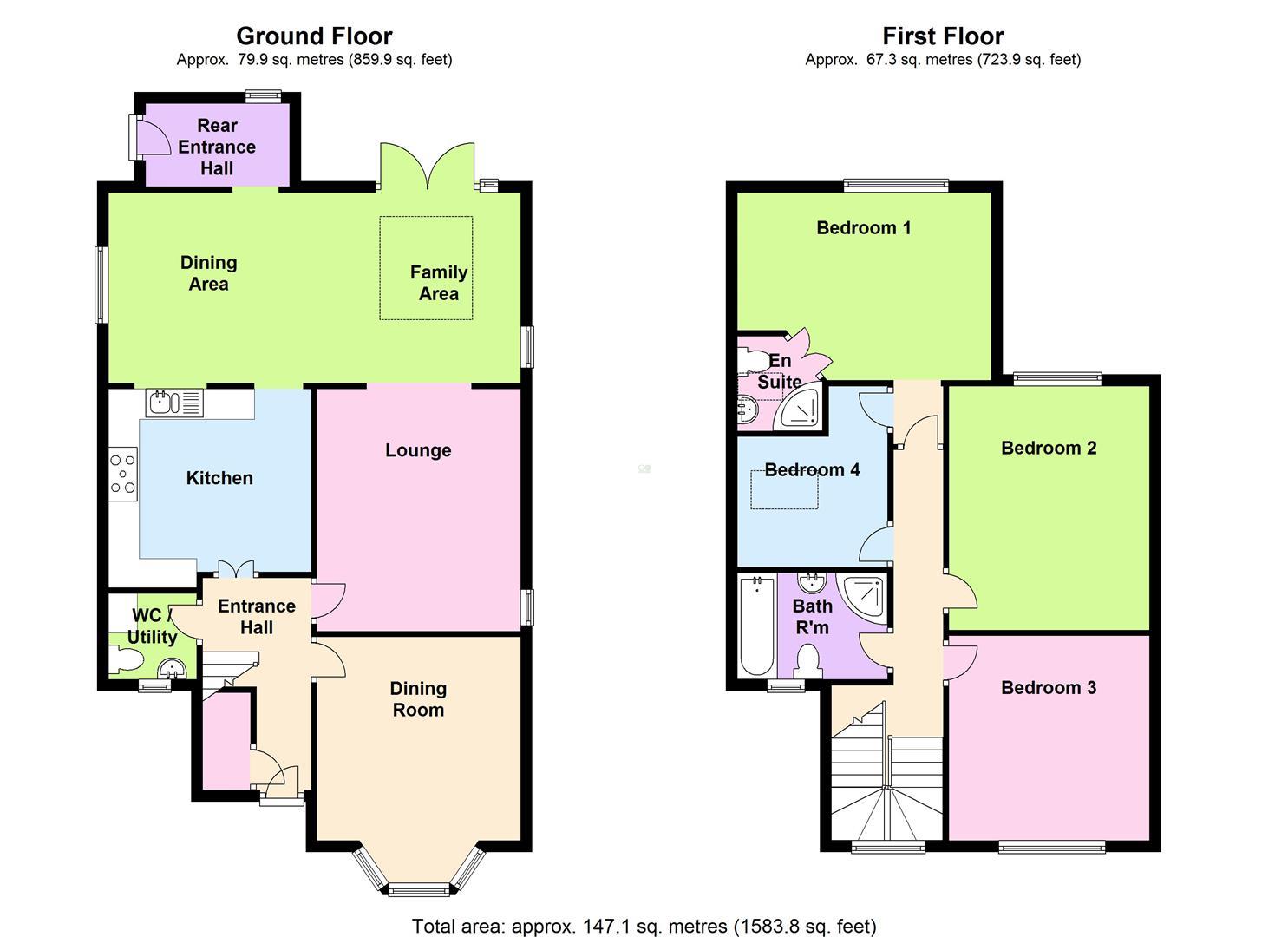 Floorplan for Birkland Avenue, Mapperley, Nottingham