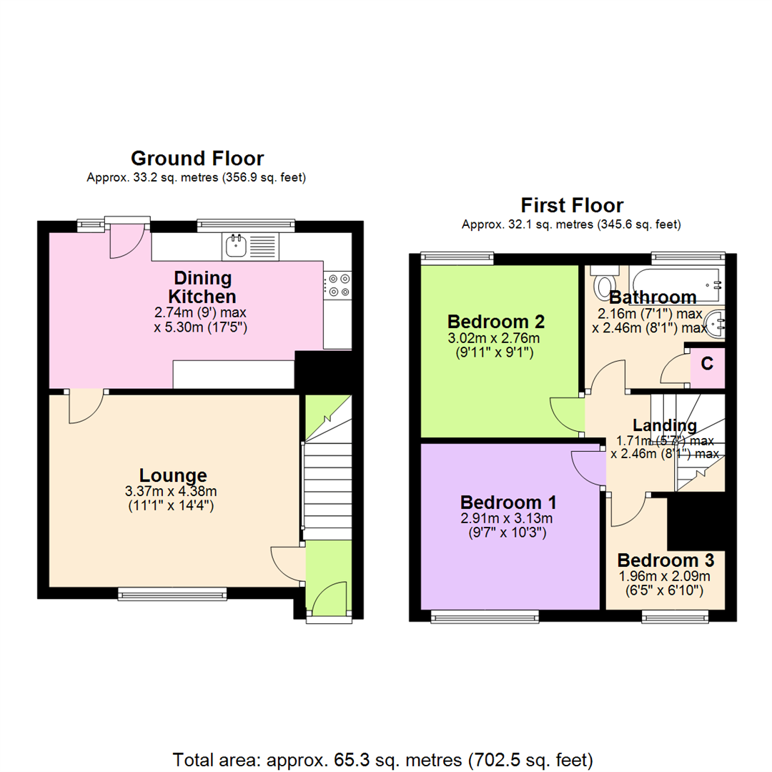 Floorplan for Staplehurst Drive, Heathfield Estate, Nottingham