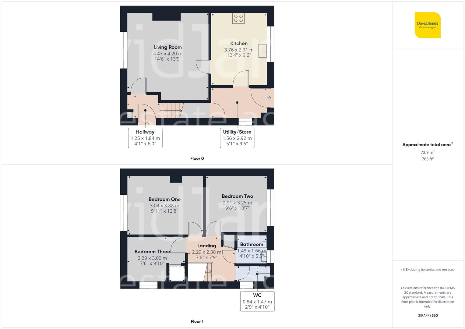 Floorplan for Whitton Close, Nottingham