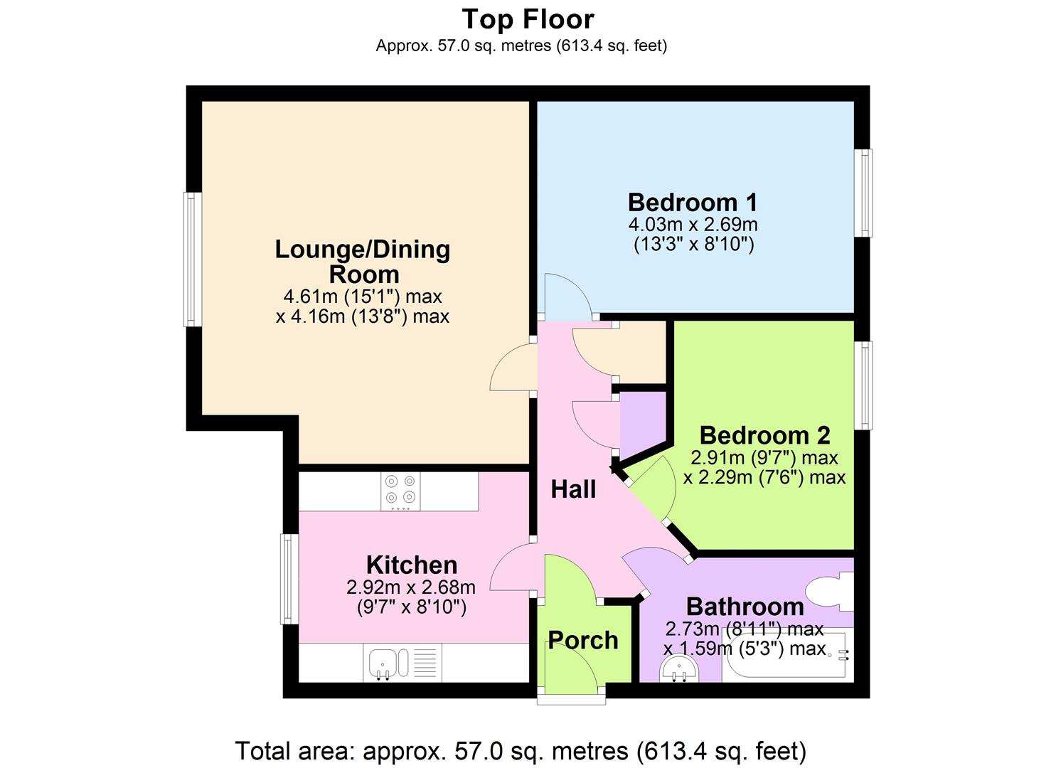 Floorplan for Eccles Way, Nottingham