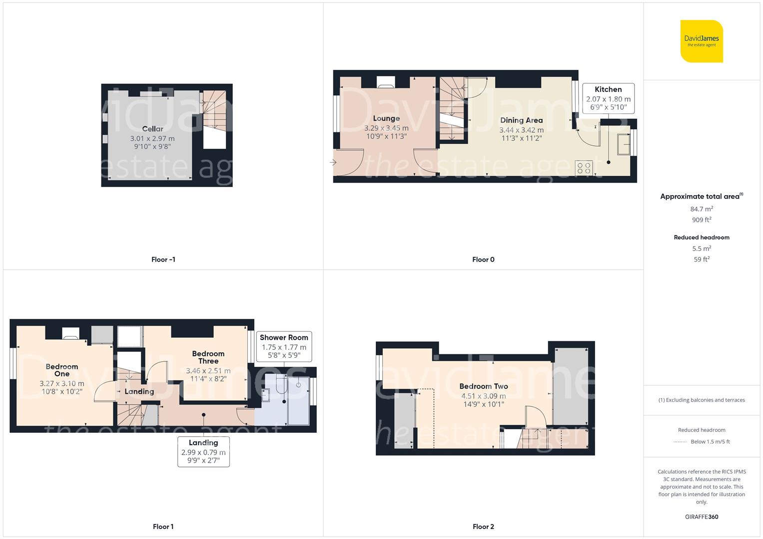 Floorplan for Harcourt Terrace, Nottingham