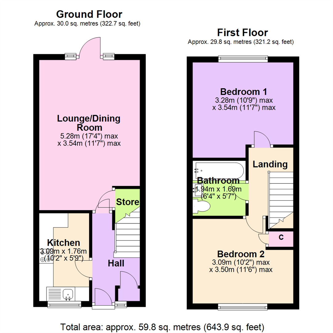 Floorplan for Henley Close, Netherfield, Nottingham
