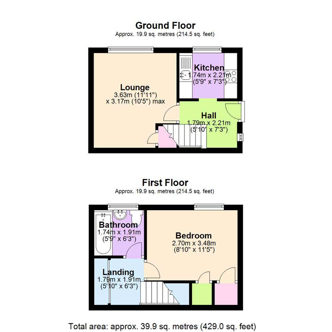 Floorplan for Birling Close, Bulwell, Nottingham