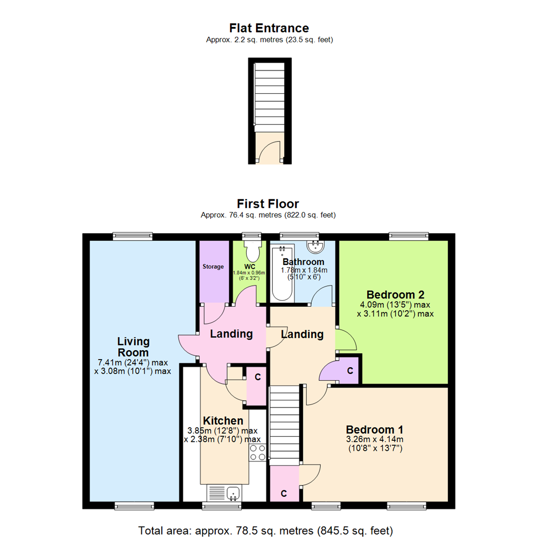 Floorplan for Tippett Court, Thorneywood, Nottingham