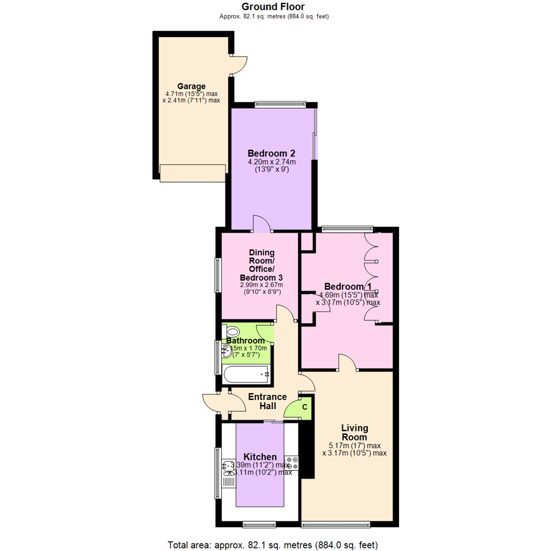 Floorplan for Almond Walk, Gedling, Nottingham
