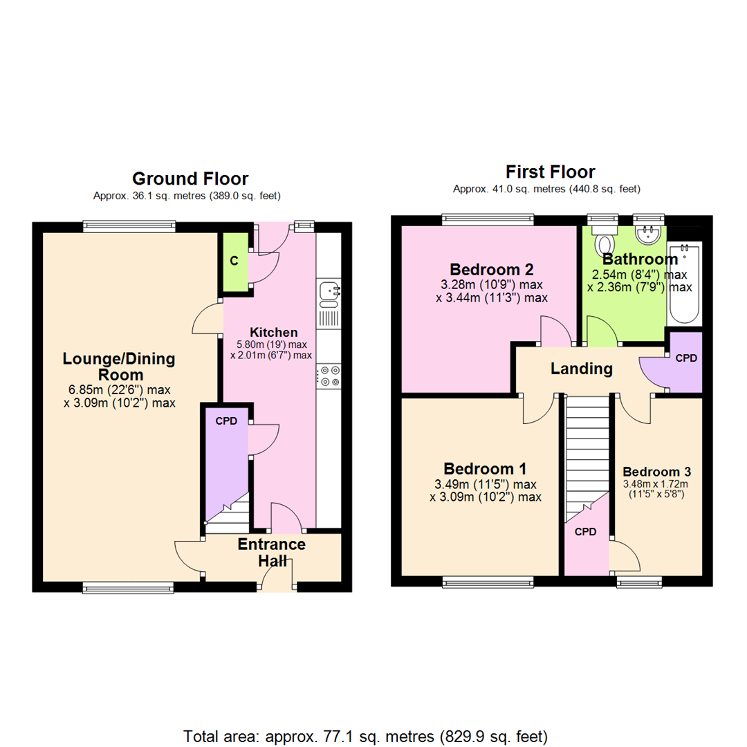 Floorplan for Belleville Drive, Bestwood, Nottingham