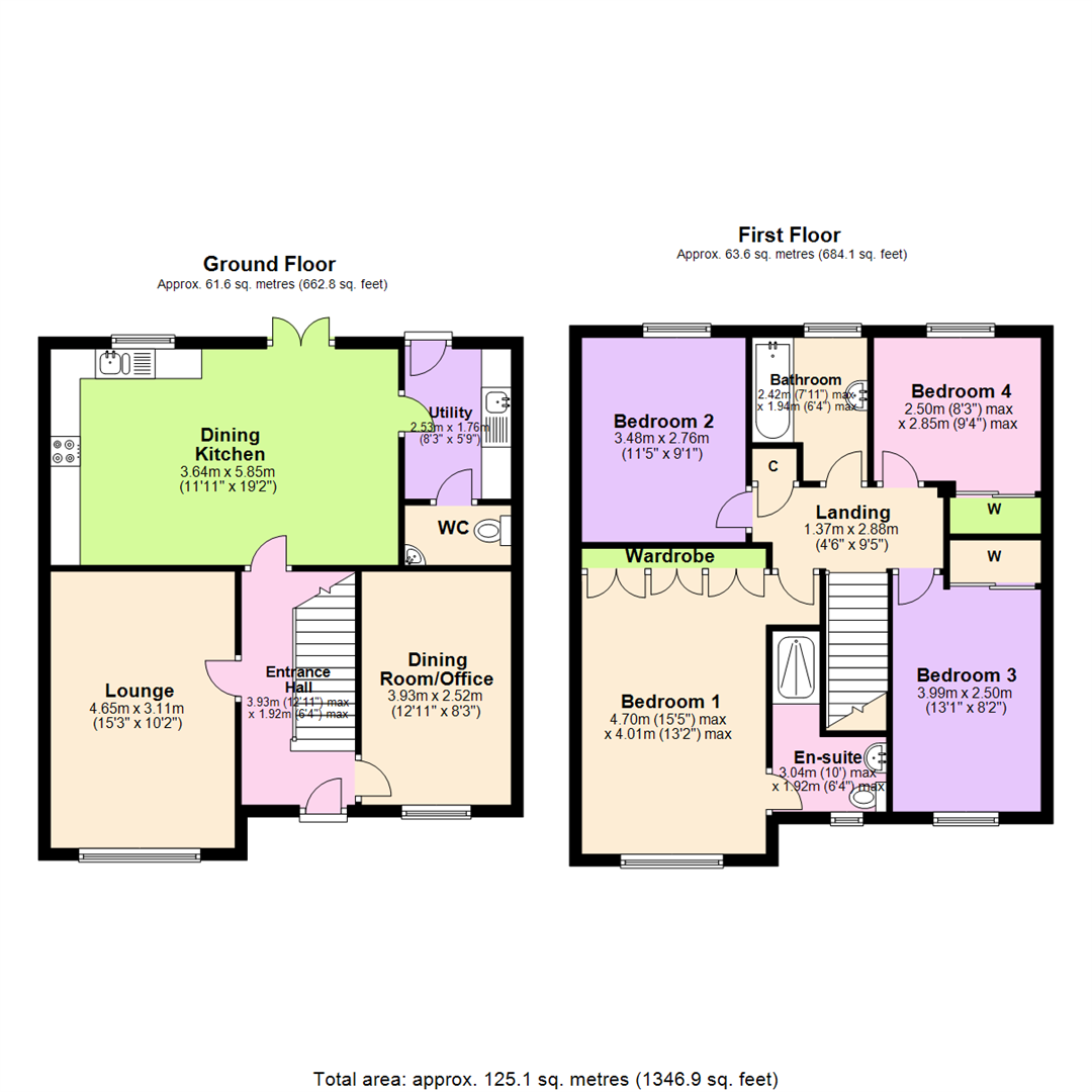 Floorplan for Ashington Drive, Arnold, Nottingham